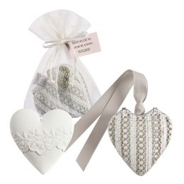 Boîte Cœur et décor parfumé - Fleur de Coton Boîte Cœur et décor parfumé - Fleur de Coton