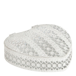 Heart Metal Jewellery Box - Large Size - 18.5 x 6 cm