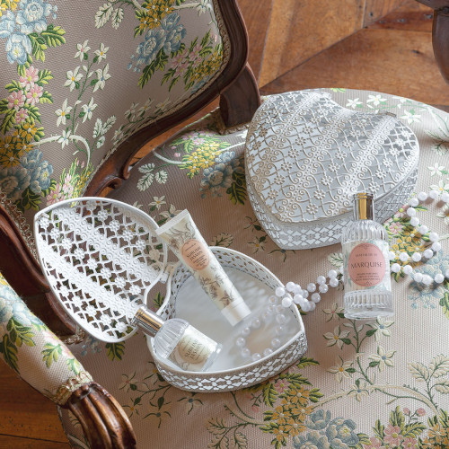 Boîte à bijoux Cœur en métal - Grand modèle - 18,5 x 6 cm