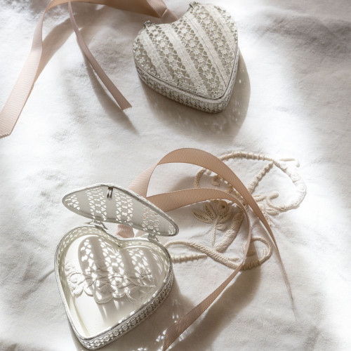 Heart Box and Scented Decoration - Poudre de Riz