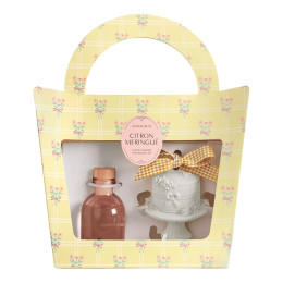 Coffret diffuseur de parfum 50 ml et décor Gourmandises d'Été - Citron Meringué