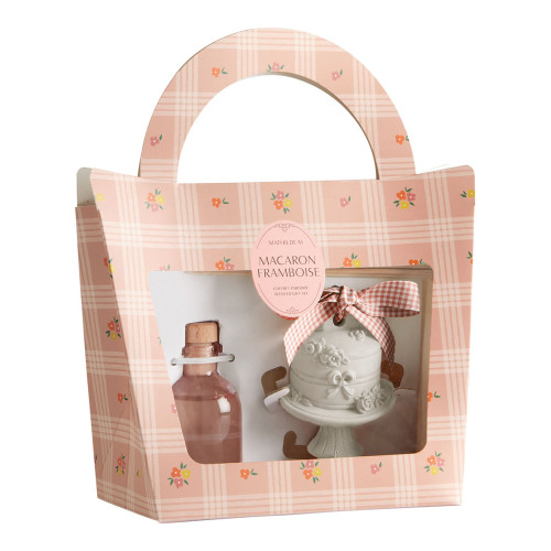 Cofre difusor de perfume 50 ml y decorado Gourmandises d'Été - Macaron Framboise