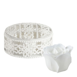 Coffret parfumé de 6 roses de savon blanches