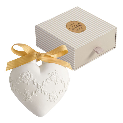 Décor parfumé Grand Cœur brodé - Douceur d'Ambre