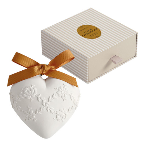 Décor parfumé Grand Cœur brodé - Fleur d'Oranger