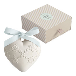 Scented Decoration Large Embroidered Heart - Poudre de Riz