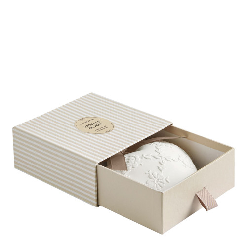 Décor parfumé Grand Cœur brodé - Vanille Dorée