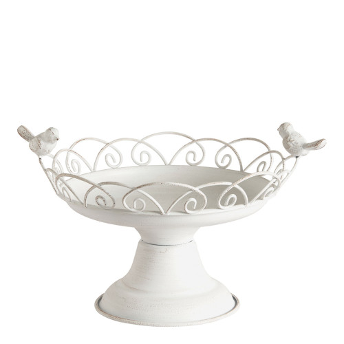 Plato redondo con pie Oiseaux en metal - ⌀ 25,5 x 18 cm