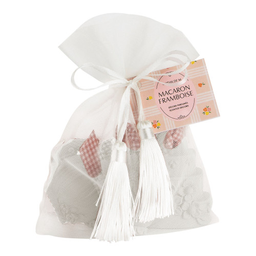 Pouch of 3 Scented Decorations Gourmandises d'Été - Macaron Framboise