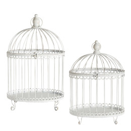 Set de 2 cages décoratives en métal