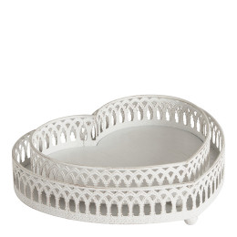 Set de 2 plateaux Cœur en métal