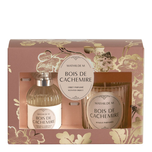 Estuche con perfume de ambiente y vela perfumada Trésor de Fleurs - Bois de Cachemire
