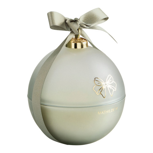 Bougie parfumée Boule de Noël Rubans de Fête 210 g - Sapin Doré