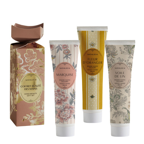 Cofanetto di 3 balsami per le mani Trésor de Fleurs - Marquise, Voile de Lin e Fleur d'Oranger