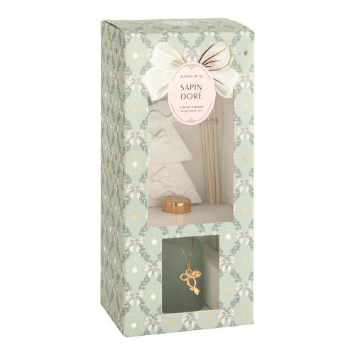 Coffret diffuseur de parfum Rubans de Fête - Sapin Doré