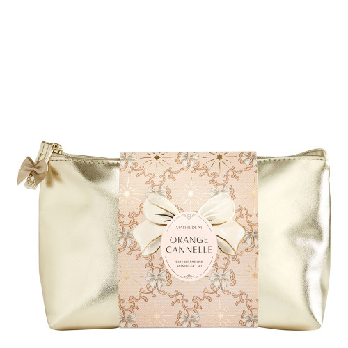 Rubans de Fête pouch with home fragrance, bracelet and scented ornament – Orange Cannelle