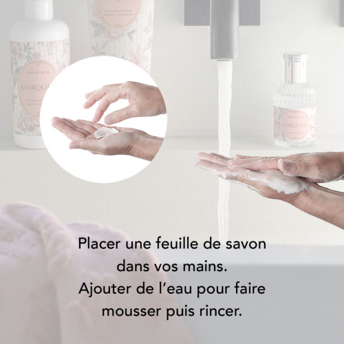 Boîte de feuilles de savon Petits Nœuds nude - Parfum Rose