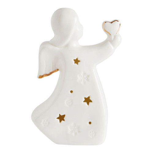 Angelo decorativo in ceramica con LED - Misura grande