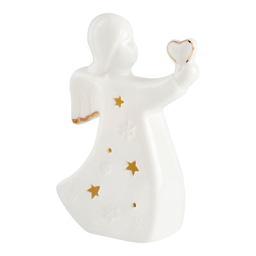 Angelo decorativo in ceramica con LED - Misura grande