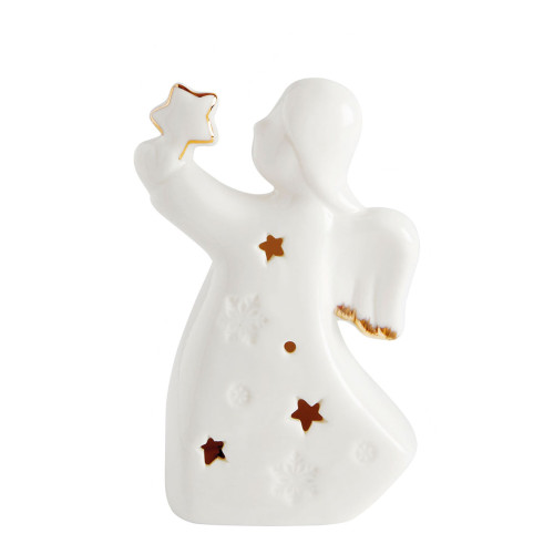 Ángel decorativo de cerámica con LED - Tamaño mediano