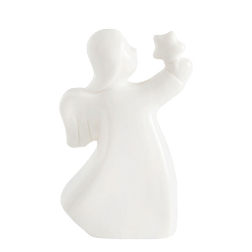 Angelo decorativo in ceramica con LED - Formato medio