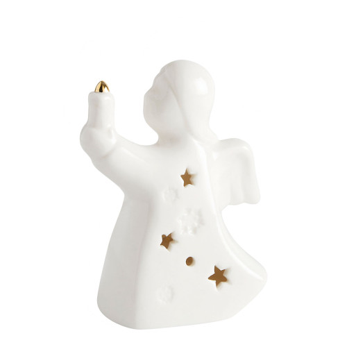 Angelo decorativo in ceramica con LED - Modello piccolo