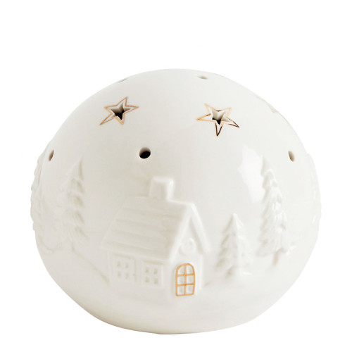 Ceramic Christmas Village Decorative Sphere with LED - Medium