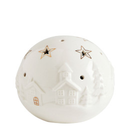 Bola decorativa Pueblo de Navidad de cerámica con LED - Tamaño pequeño
