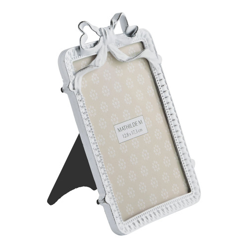 Rectangular Whitewashed Metal Bow Photo Frame - Large