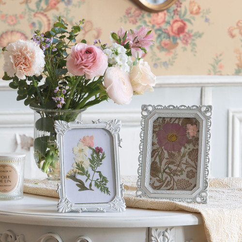 Precious Memory Rectangular Photo Frame in Whitewashed Metal
