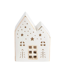 Casita decorativa de cerámica con LED - Modelo pequeño