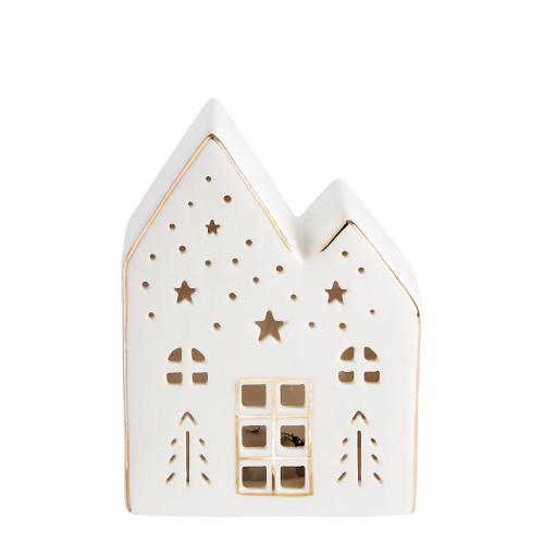 Casetta decorativa in ceramica con LED - Formato piccolo