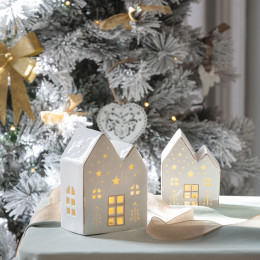 Maison décorative en céramique avec LED - Petit modèle