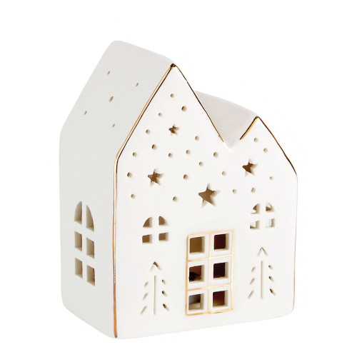 Casetta decorativa in ceramica con LED - Formato piccolo