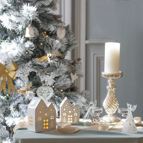 Maison décorative en céramique avec LED - Petit modèle