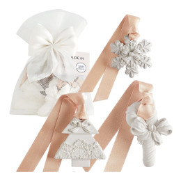 Pouch of 3 Rubans de Fête scented ornaments - Orange Cannelle