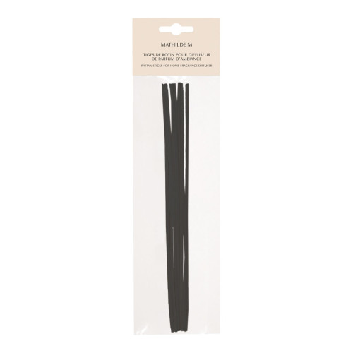 Sachet de 7 tiges de rotin noir 40 cm pour diffuseurs de parfum