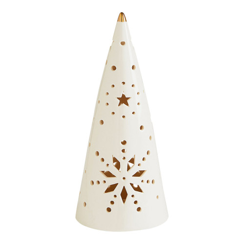 Decorative ceramic cone Christmas tree with LEDs - Large