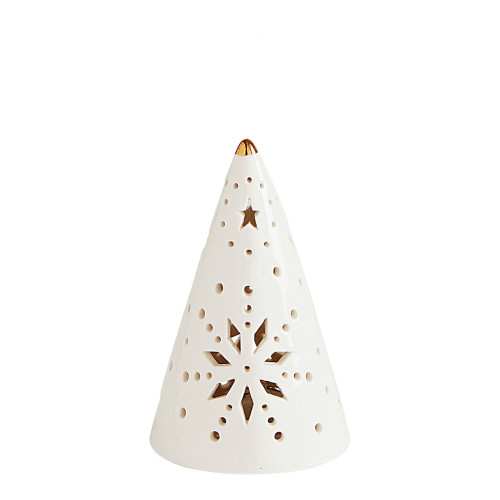 Decorative ceramic cone Christmas tree with LEDs - Small