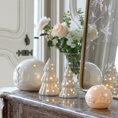 Decorative ceramic Christmas tree with LEDs - Small