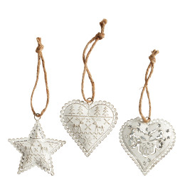 Set de 3 adornos de metal para colgar