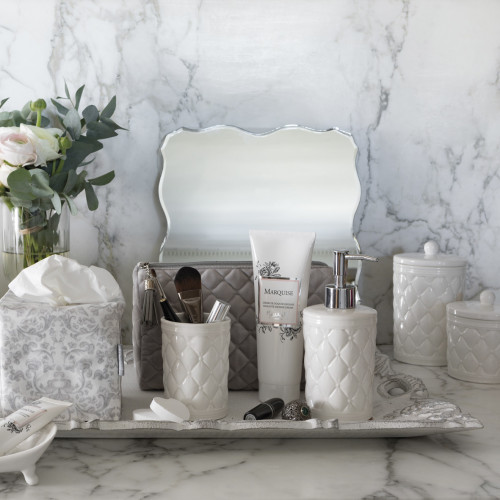 Set of 2 Boudoir Précieux ceramic cotton jars