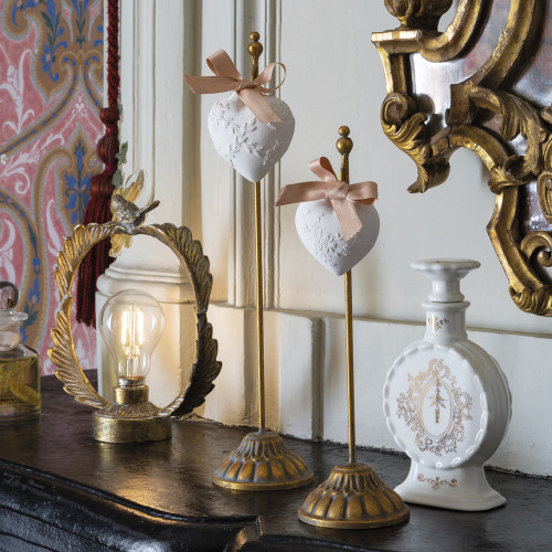 Décor parfumé Cœur  brodé - Rose Élixir