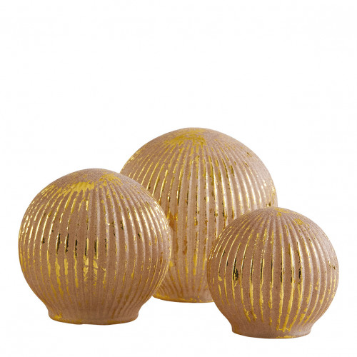 Bola mercurizada luminosa rosa y dorada - Modelo mediano