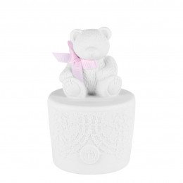 My Teddy Bear piggy bank with pink bow